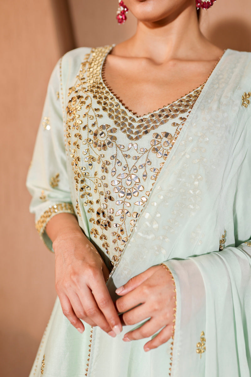 Nazakat  Green Mirror Work Suit