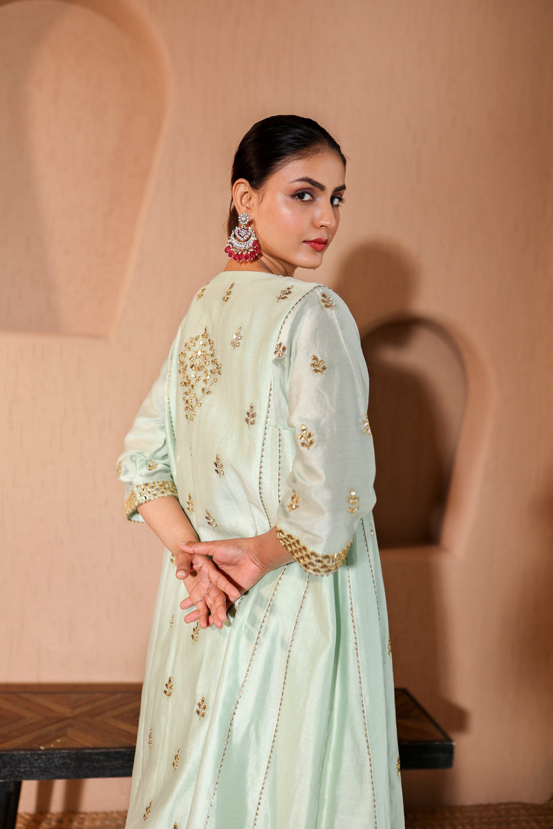 Nazakat  Green Mirror Work Suit