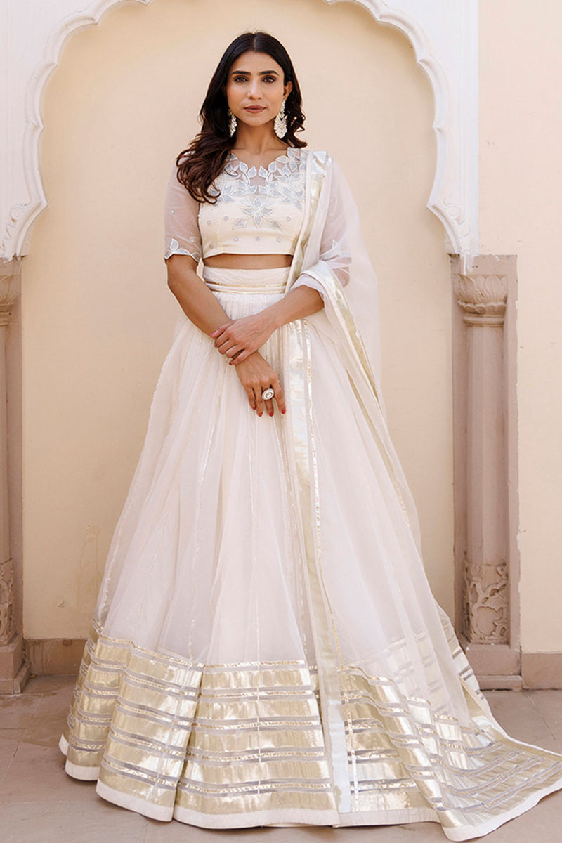White Whisper Organza Lehenga Set