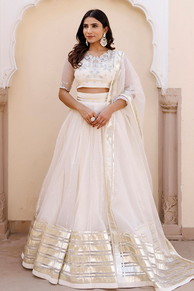 White Whisper Organza Lehenga Set