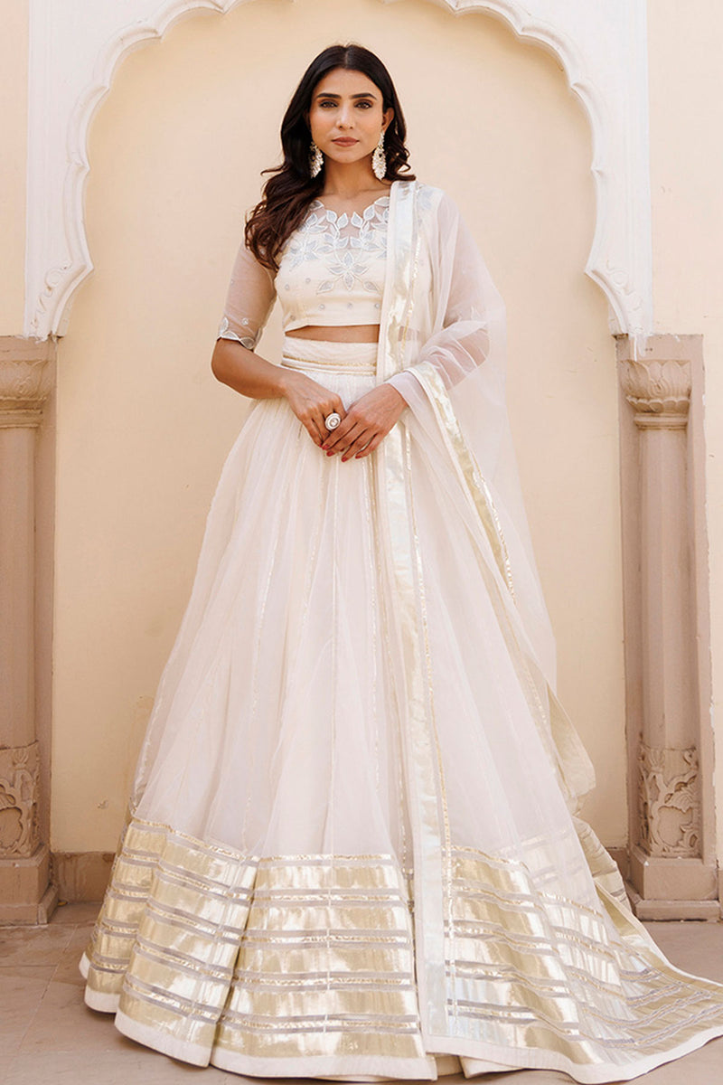 White Whisper Organza Lehenga Set