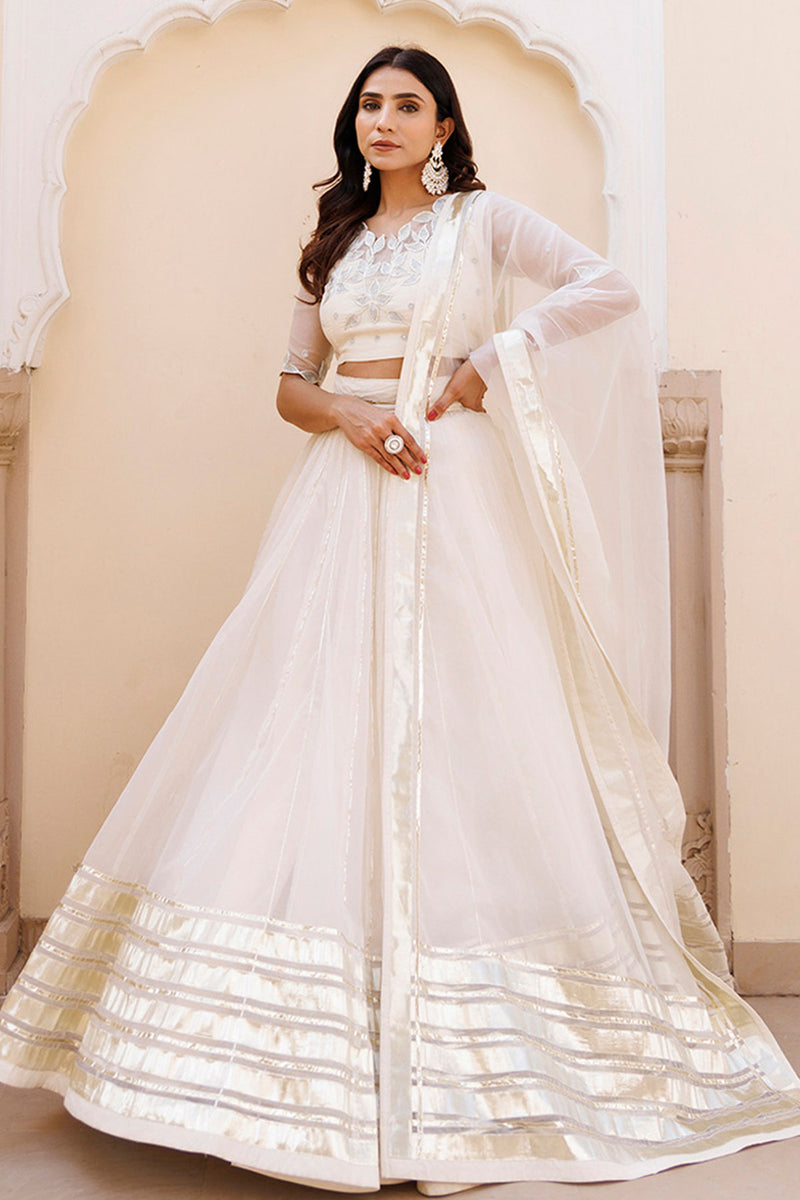 White Whisper Organza Lehenga Set