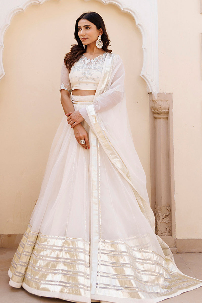 White Whisper Organza Lehenga Set