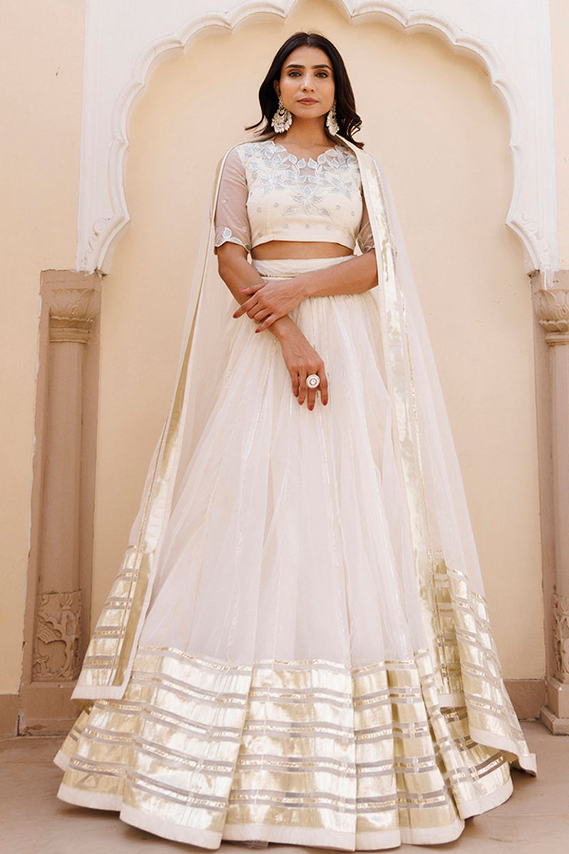 White Whisper Organza Lehenga Set
