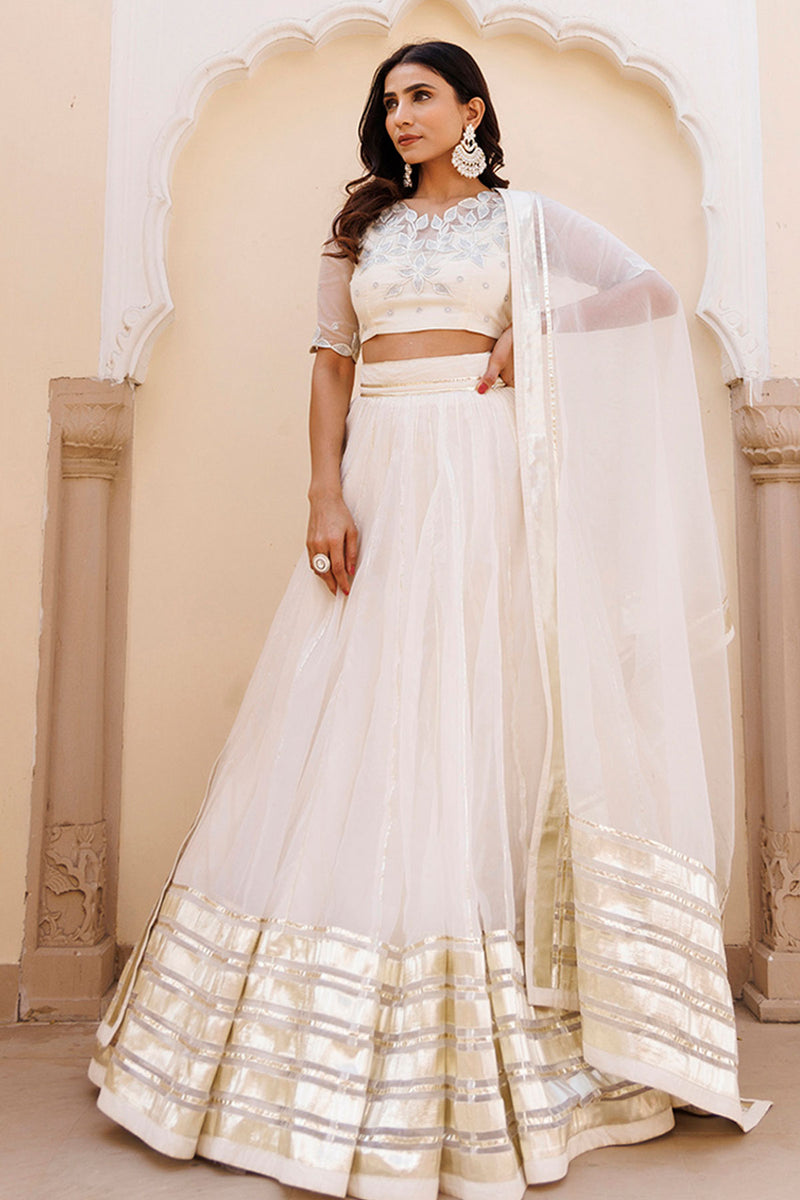 White Whisper Organza Lehenga Set