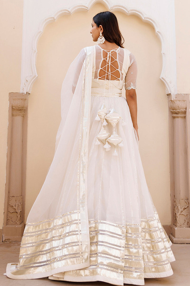 White Whisper Organza Lehenga Set