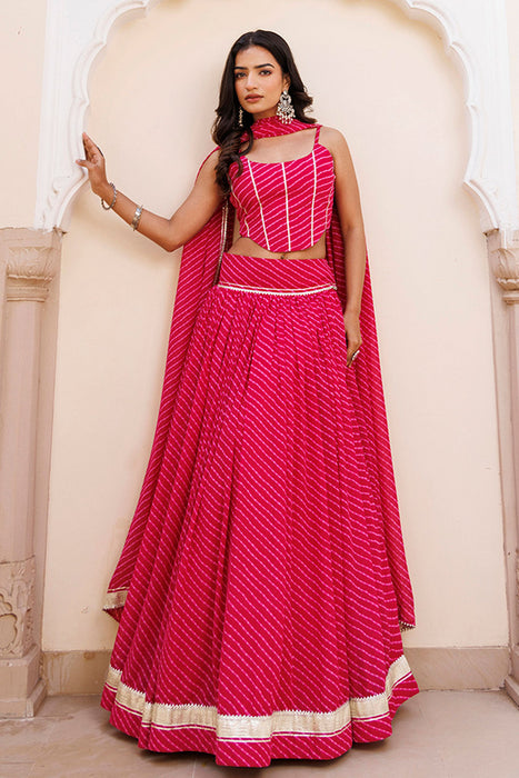 Quartz Pink Leheriya Lehenga Set