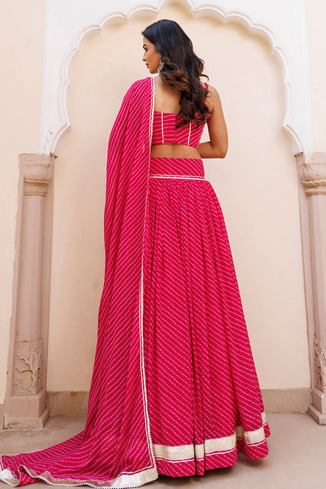 Quartz Pink Leheriya Lehenga Set