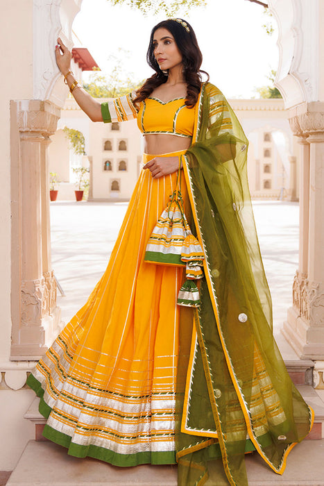 Lemon Chrome Yellow Lehenga Set