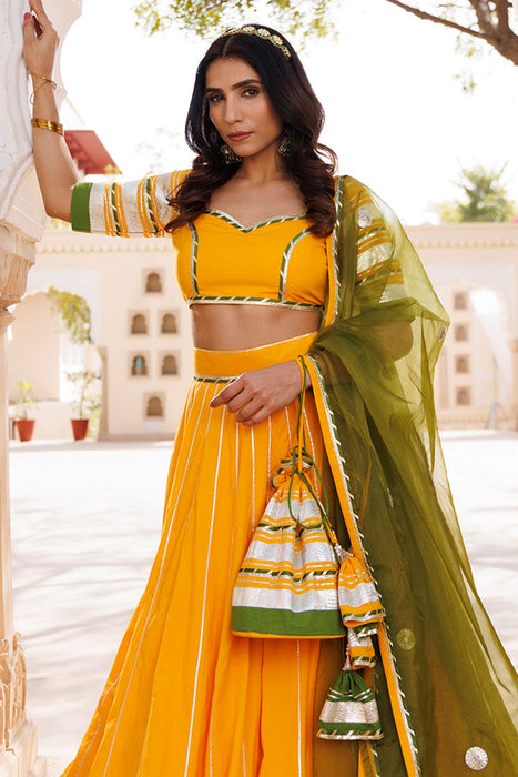 Lemon Chrome Yellow Lehenga Set