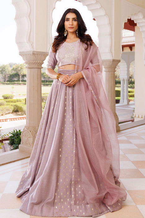 Deauville Mauve Purple Chanderi Lehenga set