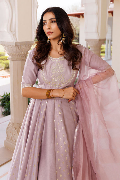 Deauville Mauve Purple Chanderi Lehenga set