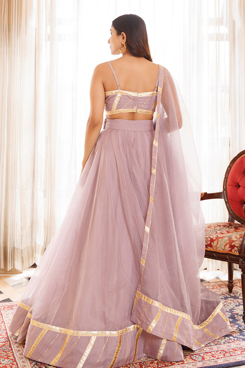 Lilac Ash Lehenga Set
