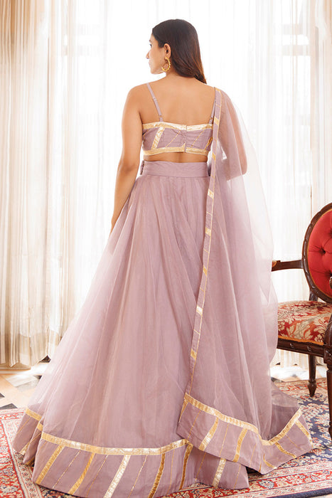 Lilac Ash Lehenga Set