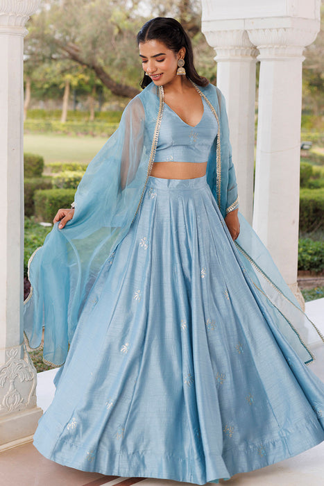 Coastal Blue Lehenga Set