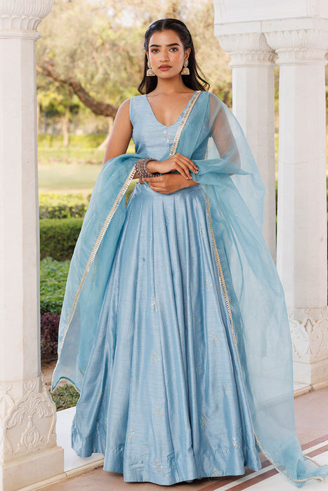 Coastal Blue Lehenga Set
