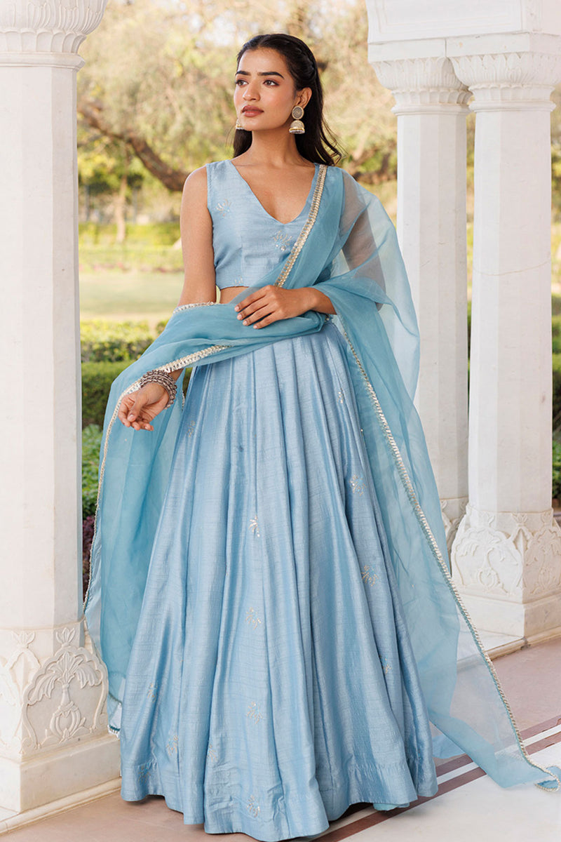 Coastal Blue Lehenga Set