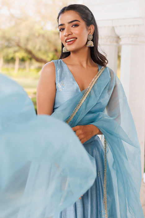 Coastal Blue Lehenga Set