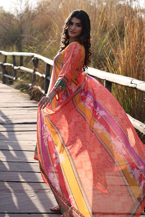 Marigold Orange and Yellow Muslin Kurta Set