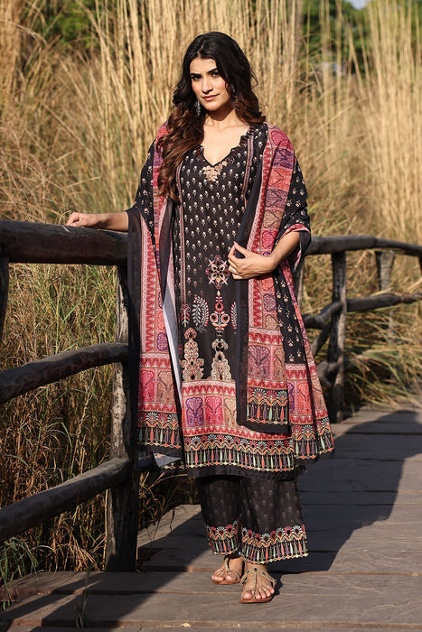Ebony Black Muslin Kurta Set