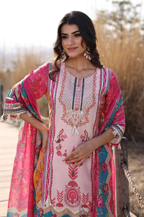 Flowering Pink Muslin Kurta Set