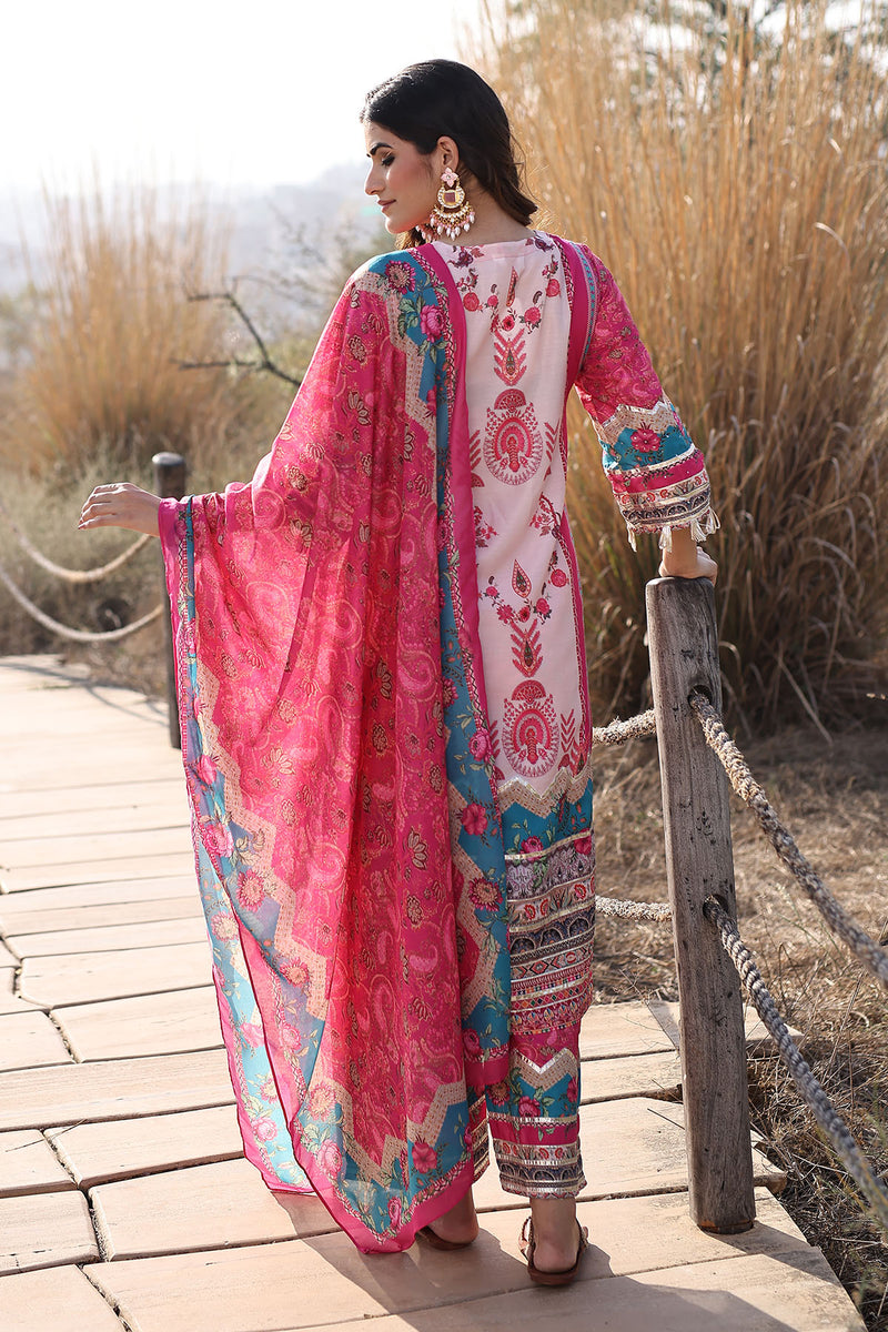 Flowering Pink Muslin Kurta Set