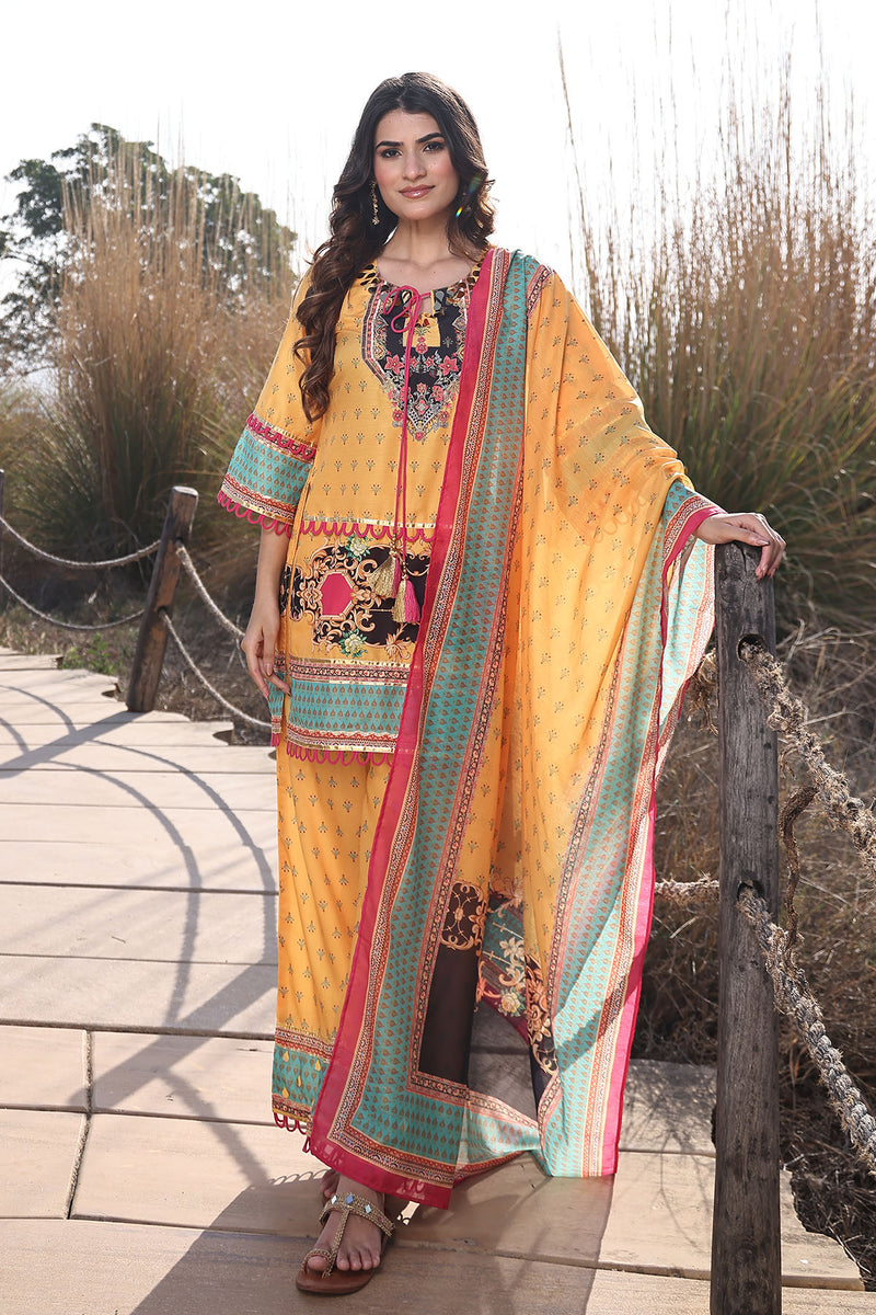 Sunstruck Yellow Muslin Kurta Set
