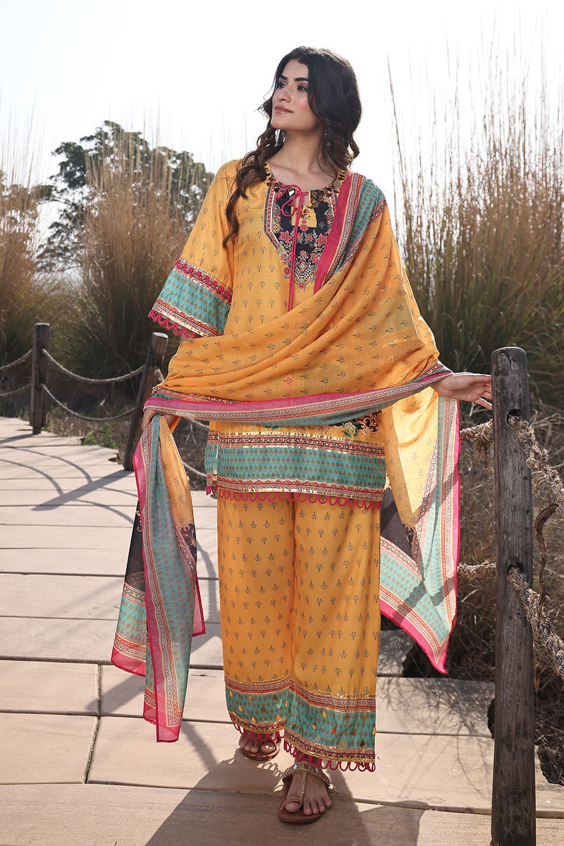 Sunstruck Yellow Muslin Kurta Set