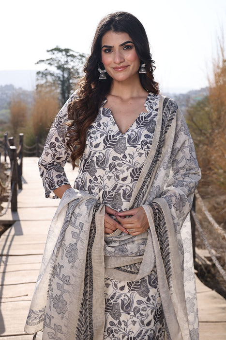 Light Ivory Cotton Linen Suit Set