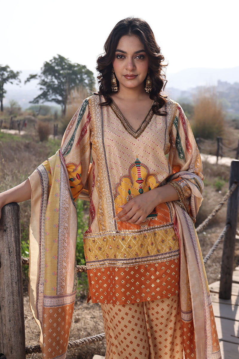 Misted Yellow Muslin Kurta Set