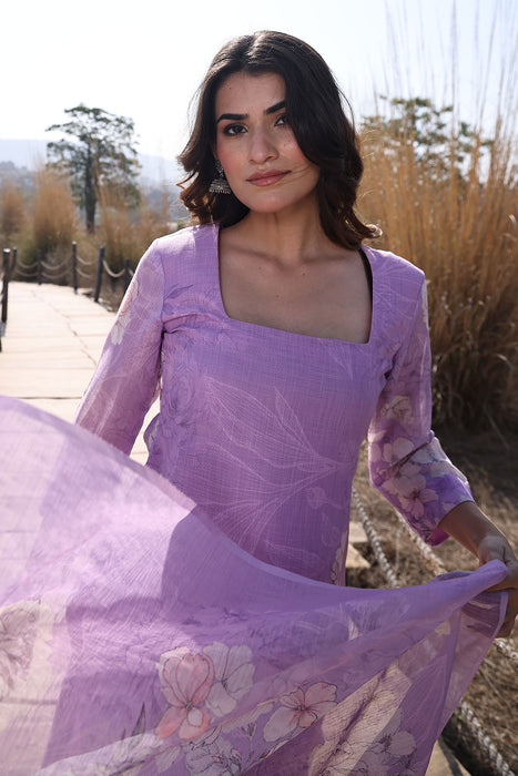 Light Lilac Cotton Linen Suit Set