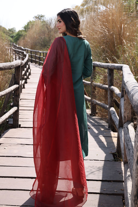 Pine Green Cotton Suit Set