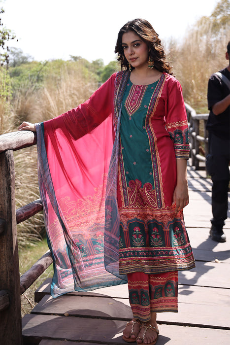 Persian Pink Muslin Kurta Set