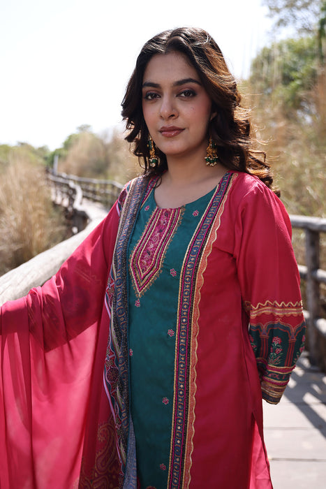 Persian Pink Muslin Kurta Set