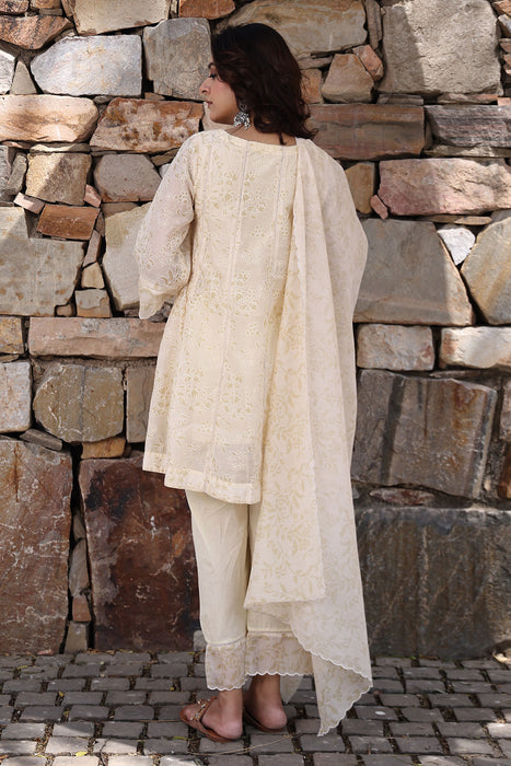 Butter Yellow Chanderi Suit Set