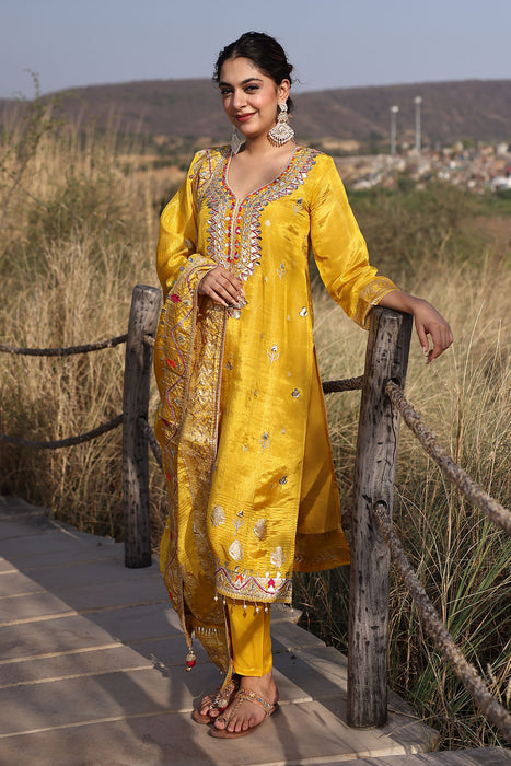 Canary Yellow Tissue Suit Set