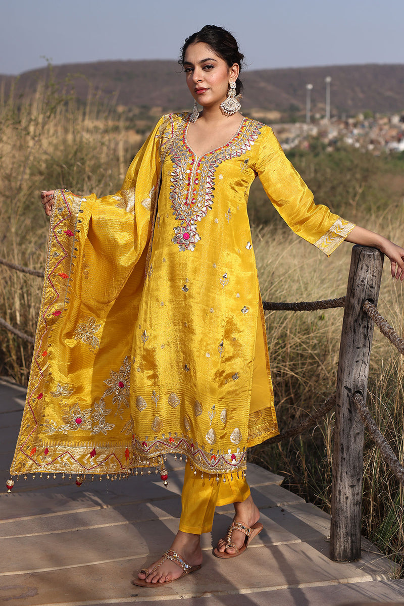 Canary Yellow Tissue Suit Set
