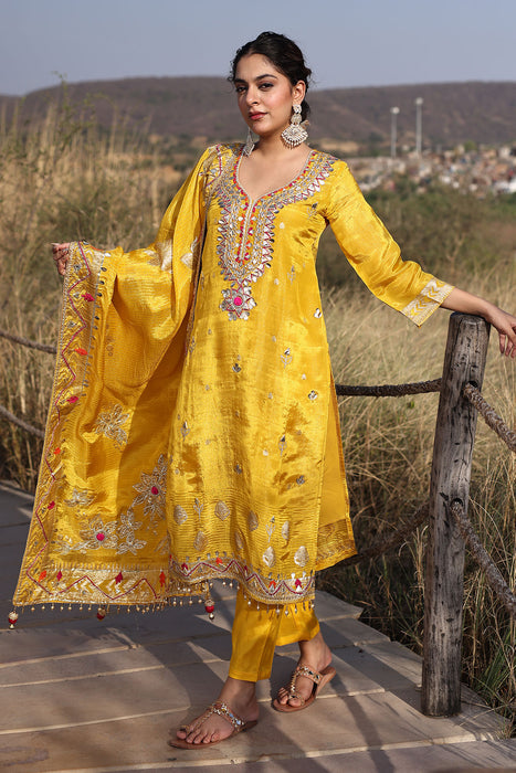 Canary Yellow Tissue Suit Set