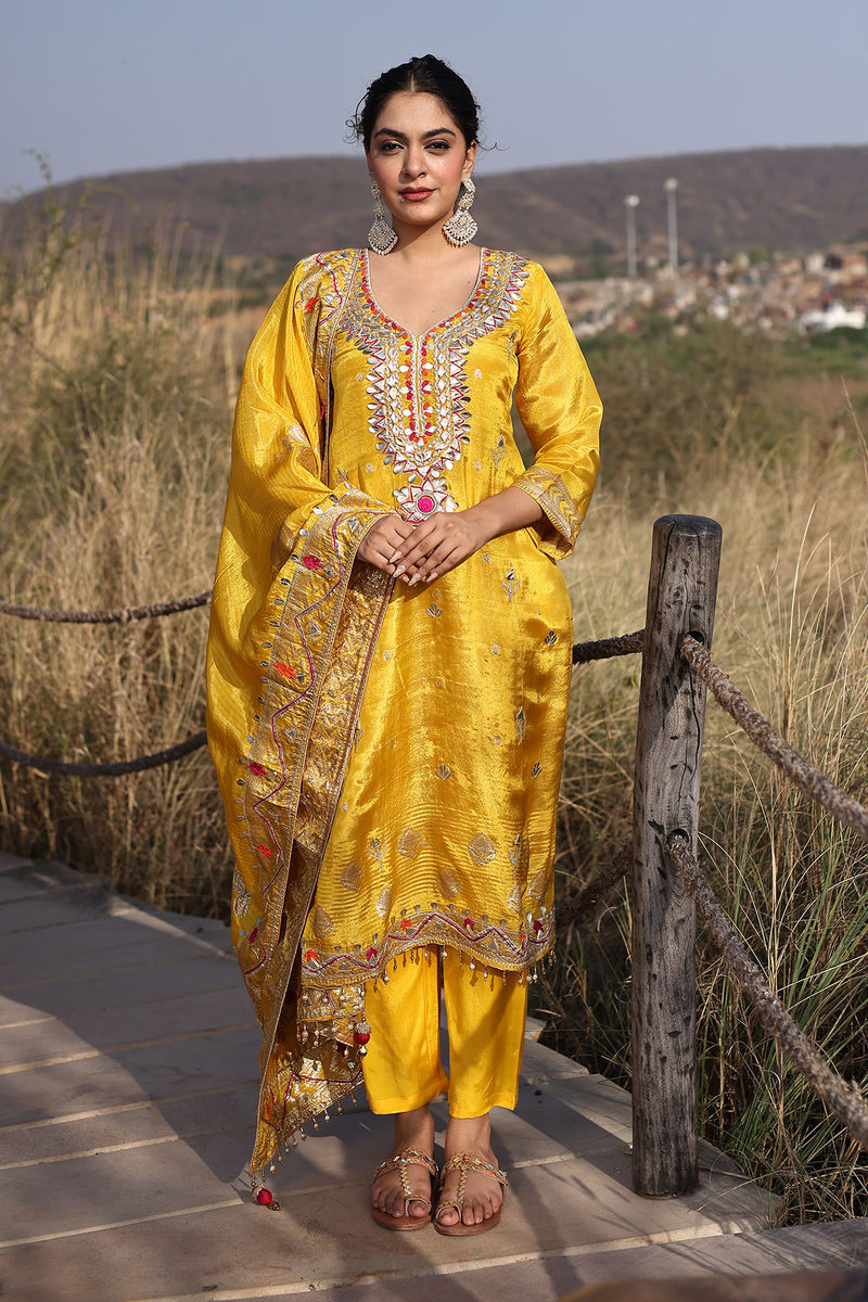 Canary Yellow Tissue Suit Set