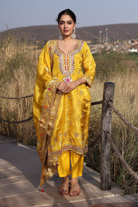 Canary Yellow Tissue Suit Set