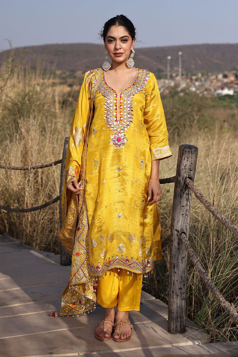 Canary Yellow Tissue Suit Set