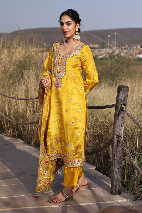 Canary Yellow Tissue Suit Set