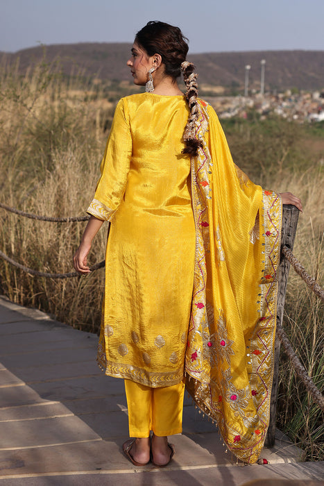 Canary Yellow Tissue Suit Set