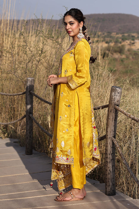 Canary Yellow Tissue Suit Set