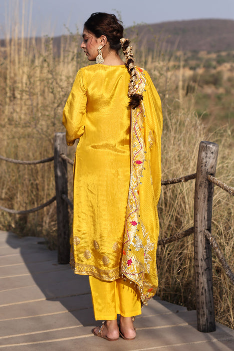 Canary Yellow Tissue Suit Set