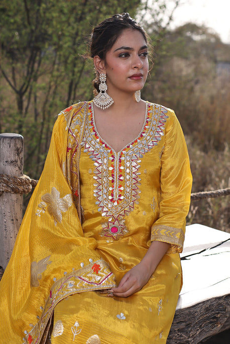 Canary Yellow Tissue Suit Set