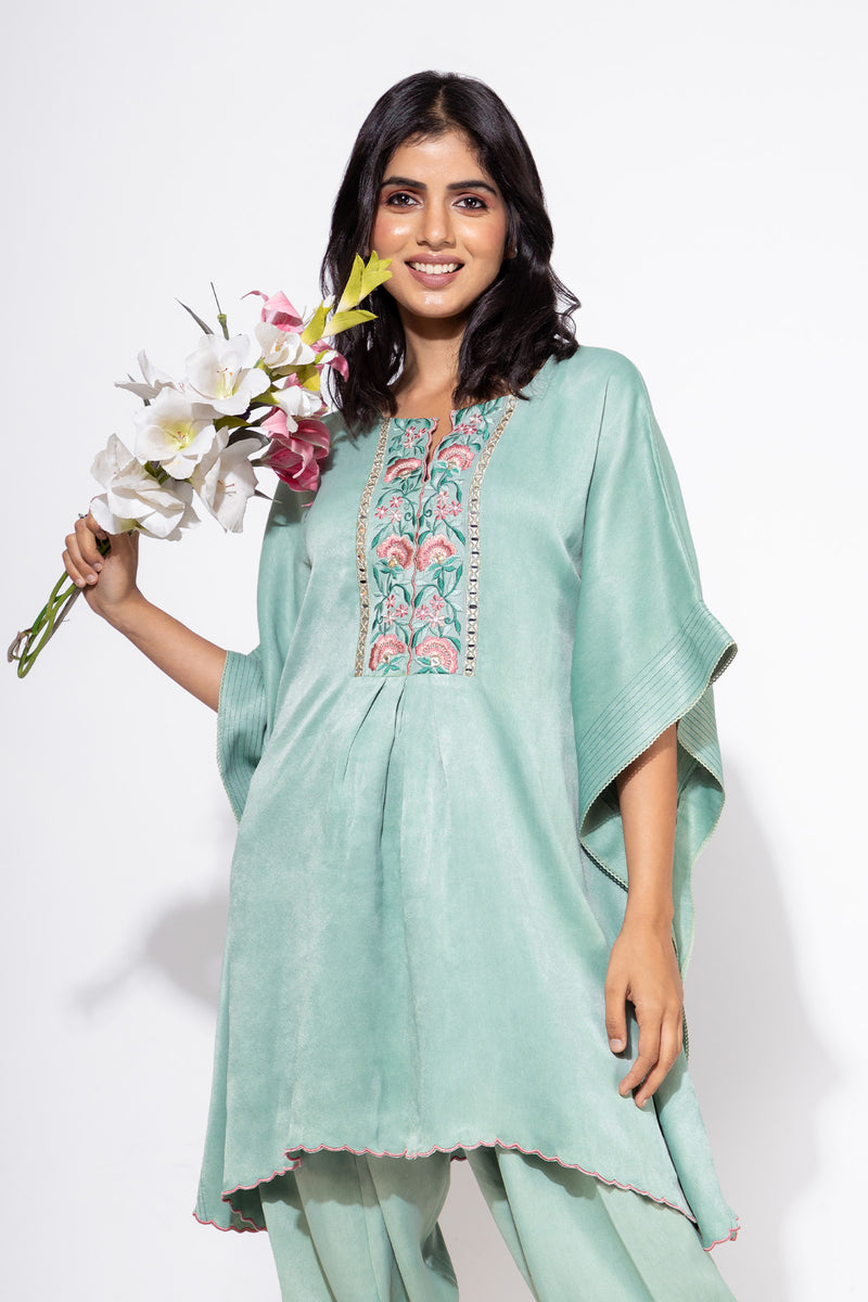 Blue Kaftan & Salwar Set