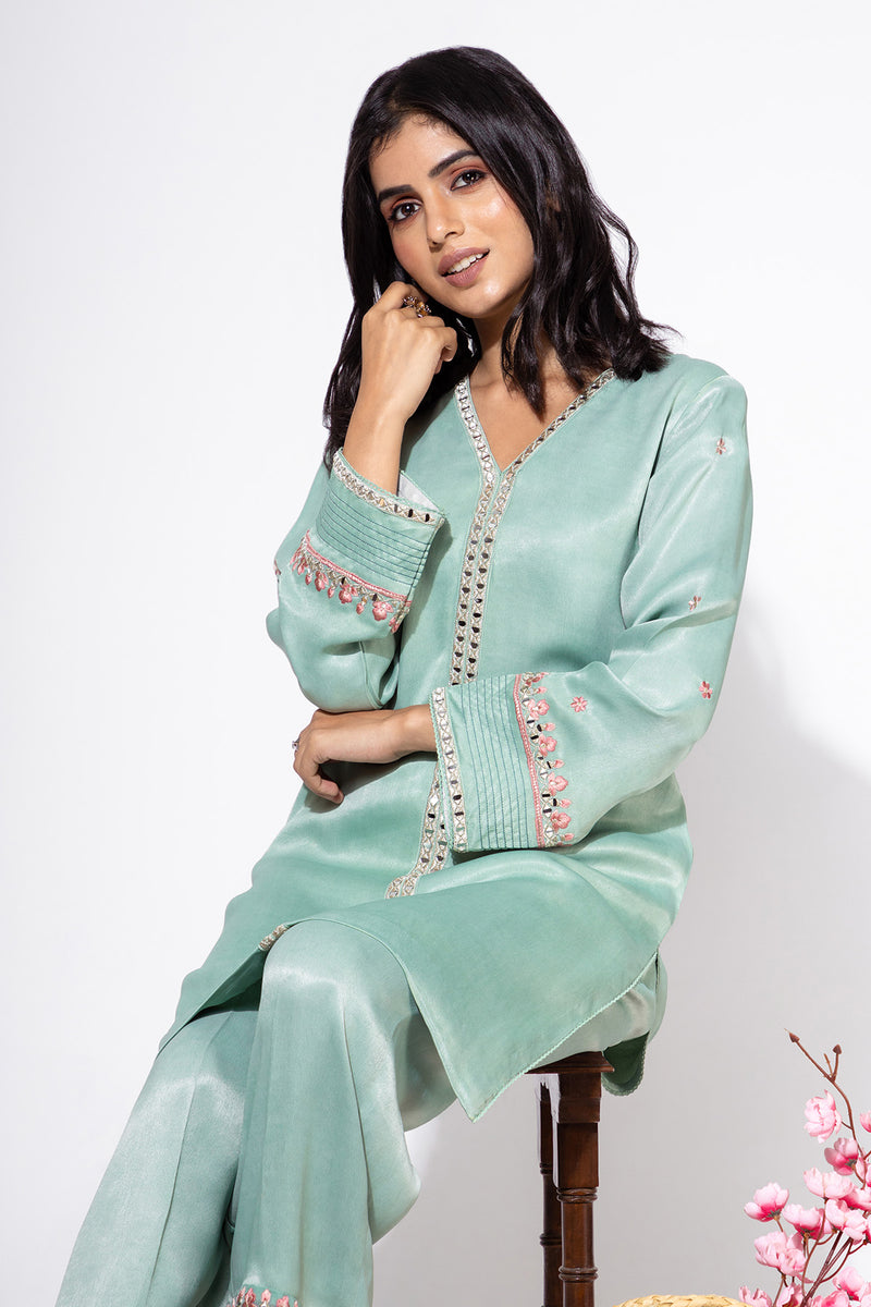 Pink Kaftan & Salwar Set