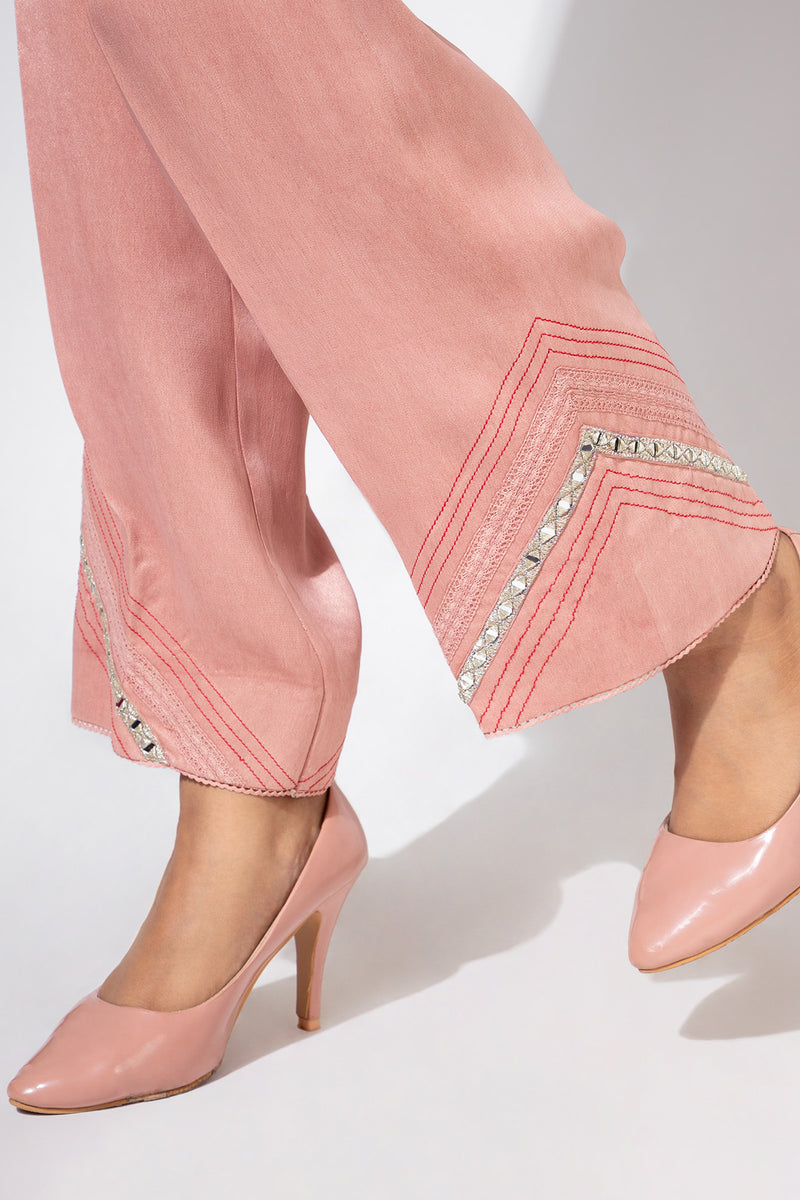 Pink Short Kurta & Pant Set