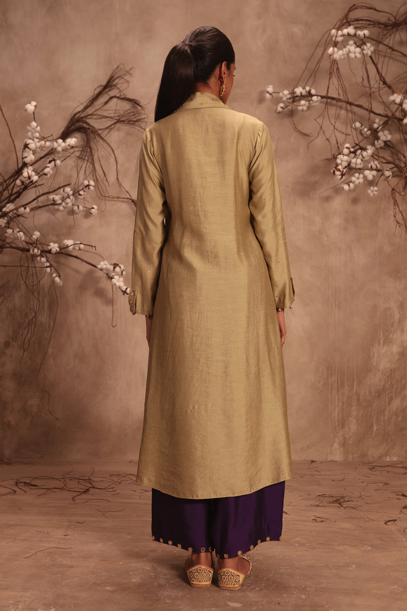 Nazakat Light Green Collar Kurta Set